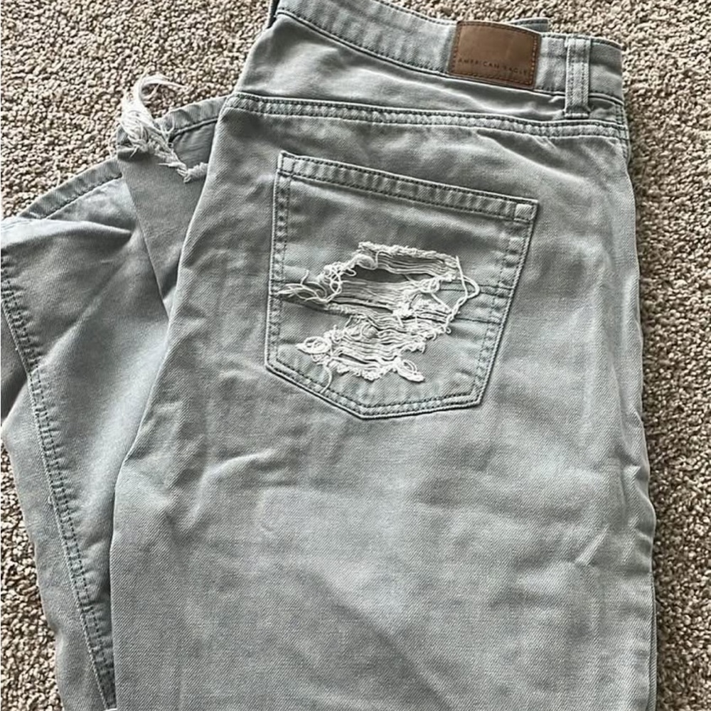 American Eagle Distressed Blue/Gray Jeans